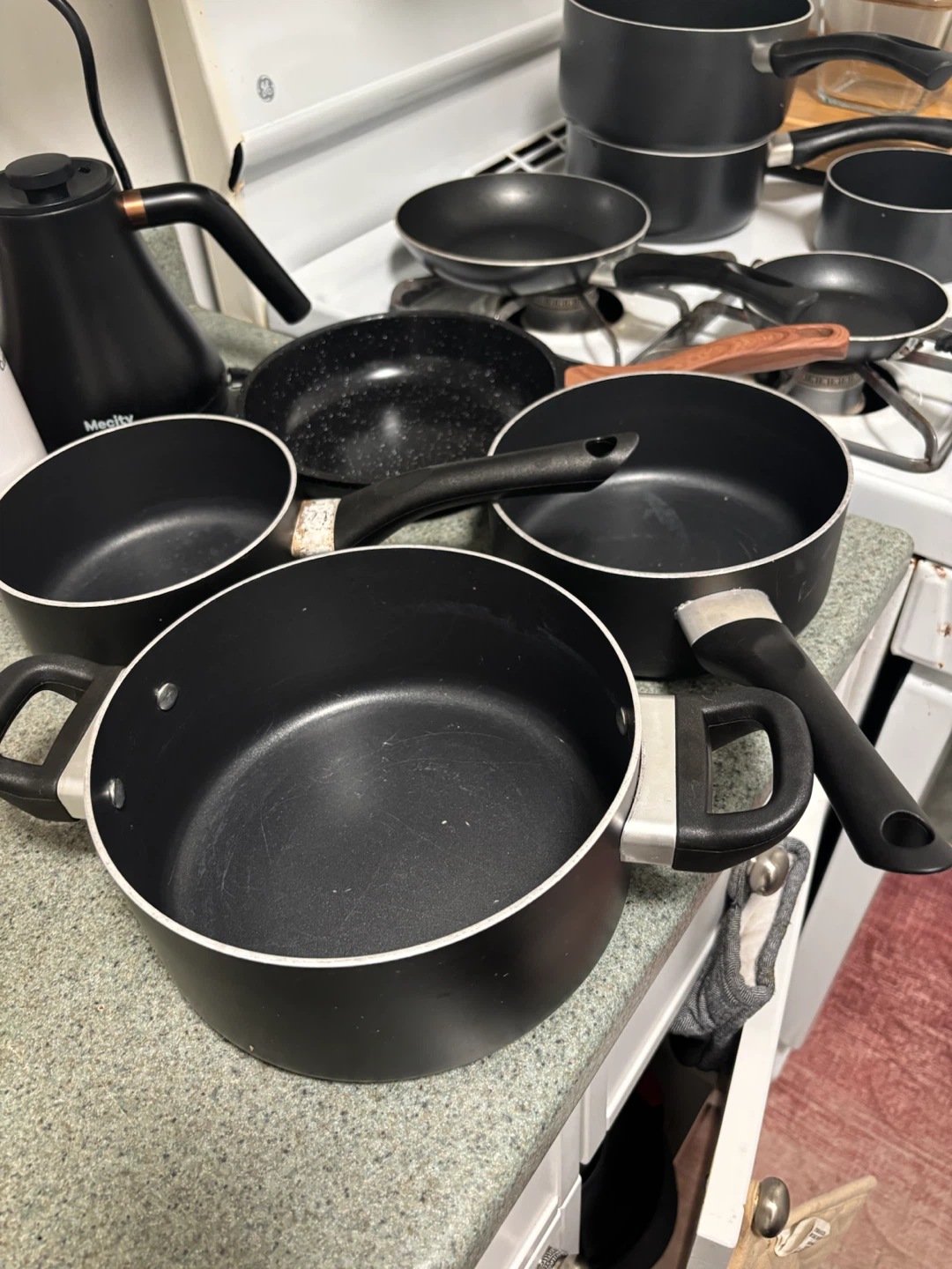 Black Nonstick Cookware Set - photo 3