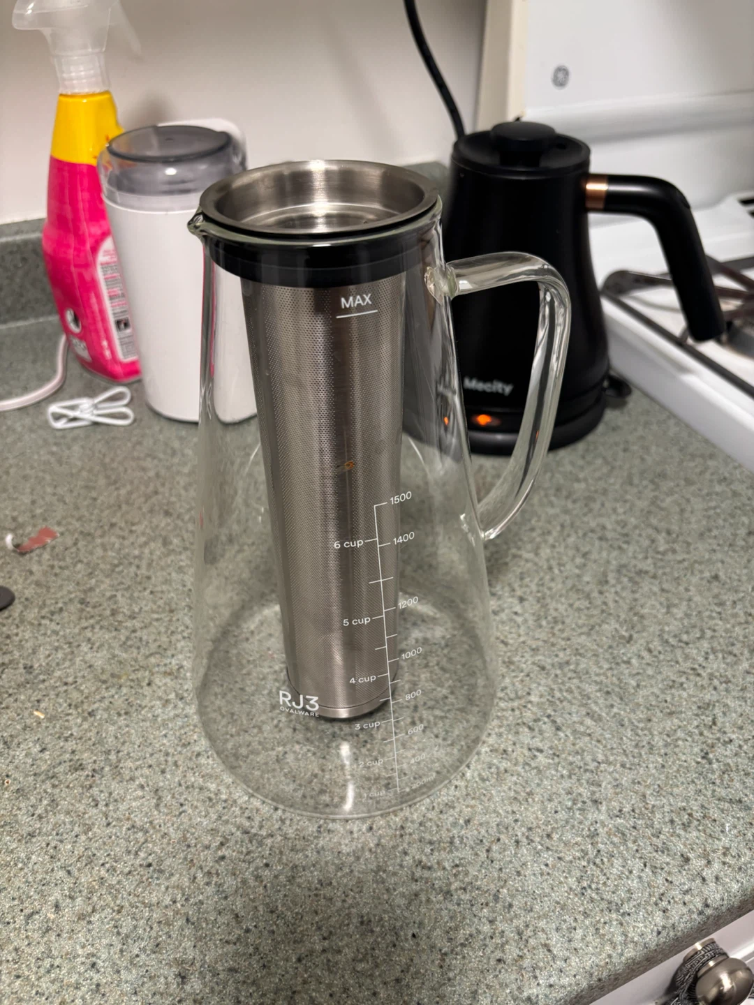 Ovalware RJ3 Cold Brew Coffee Maker Glass Carafe with Infuser