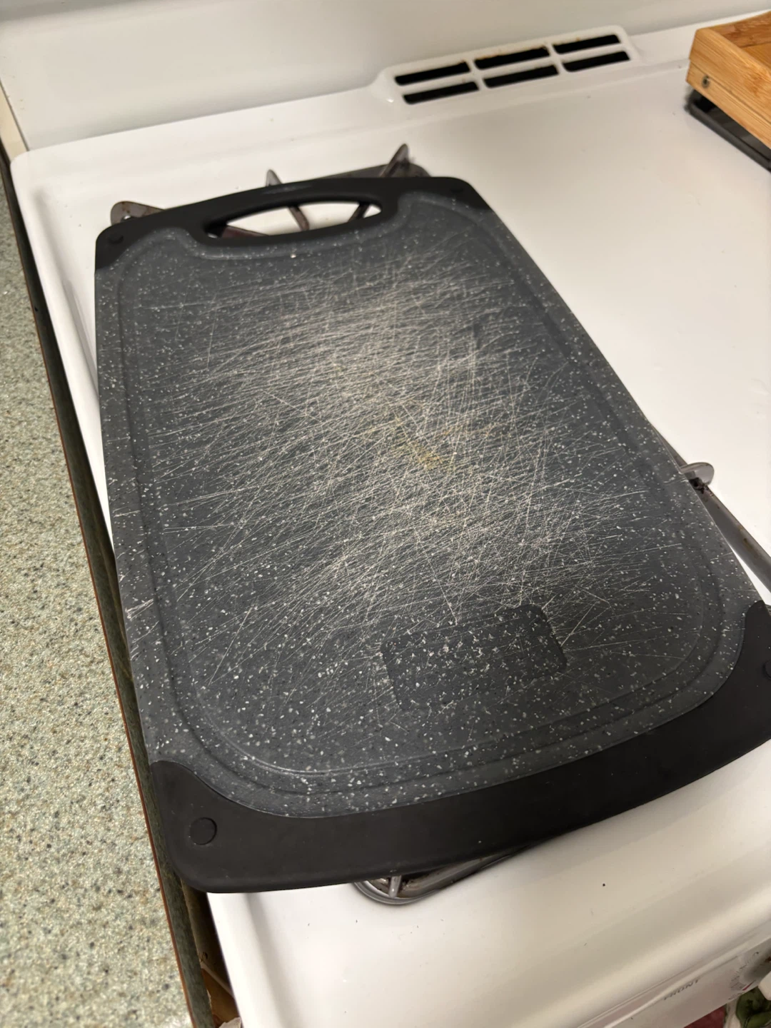 Gray Cutting Board with Handle