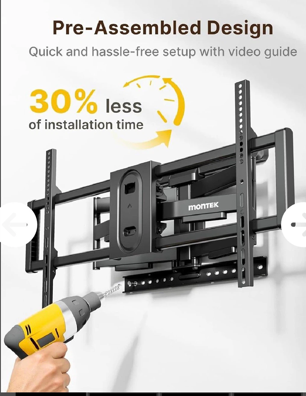 Montek Full Motion TV Wall Mount for 43"-95" TVs - photo 3