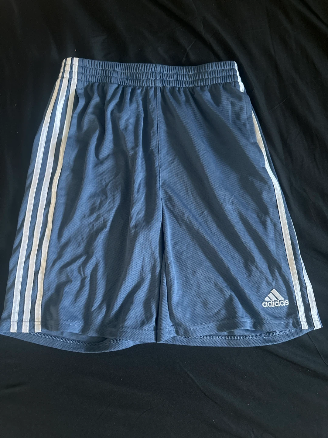 Adidas Athletic Shorts - Black & Blue - Size XL.