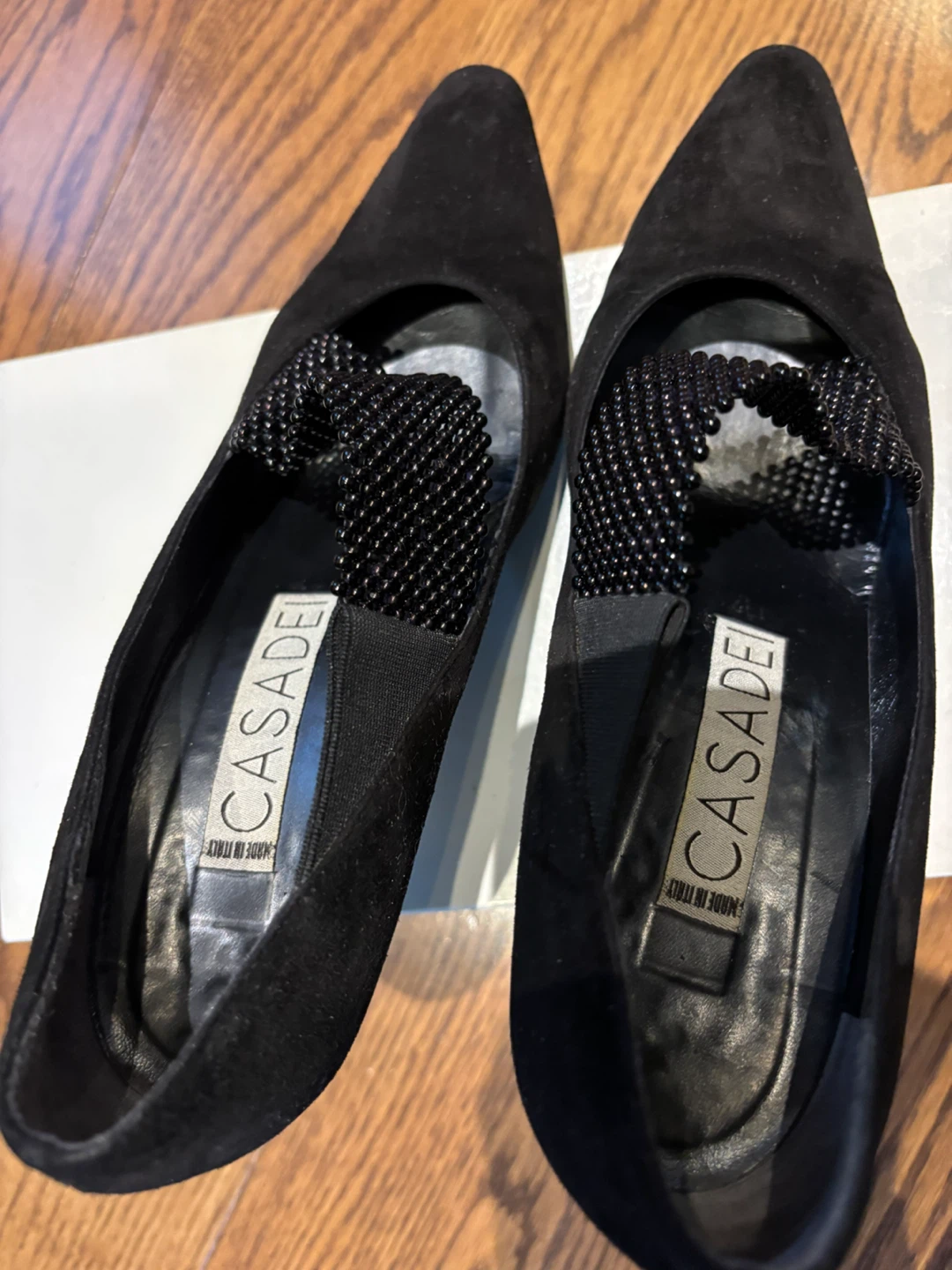 1990 Casadei 3 inch suede pumps black Italian size 38. - photo 4
