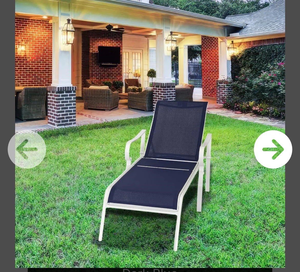 HTTH Design Outdoor Chaise Lounge Chair - Dark Blue