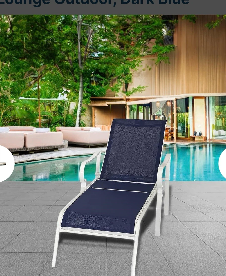 HTTH Design Outdoor Chaise Lounge Chair - Dark Blue - photo 3