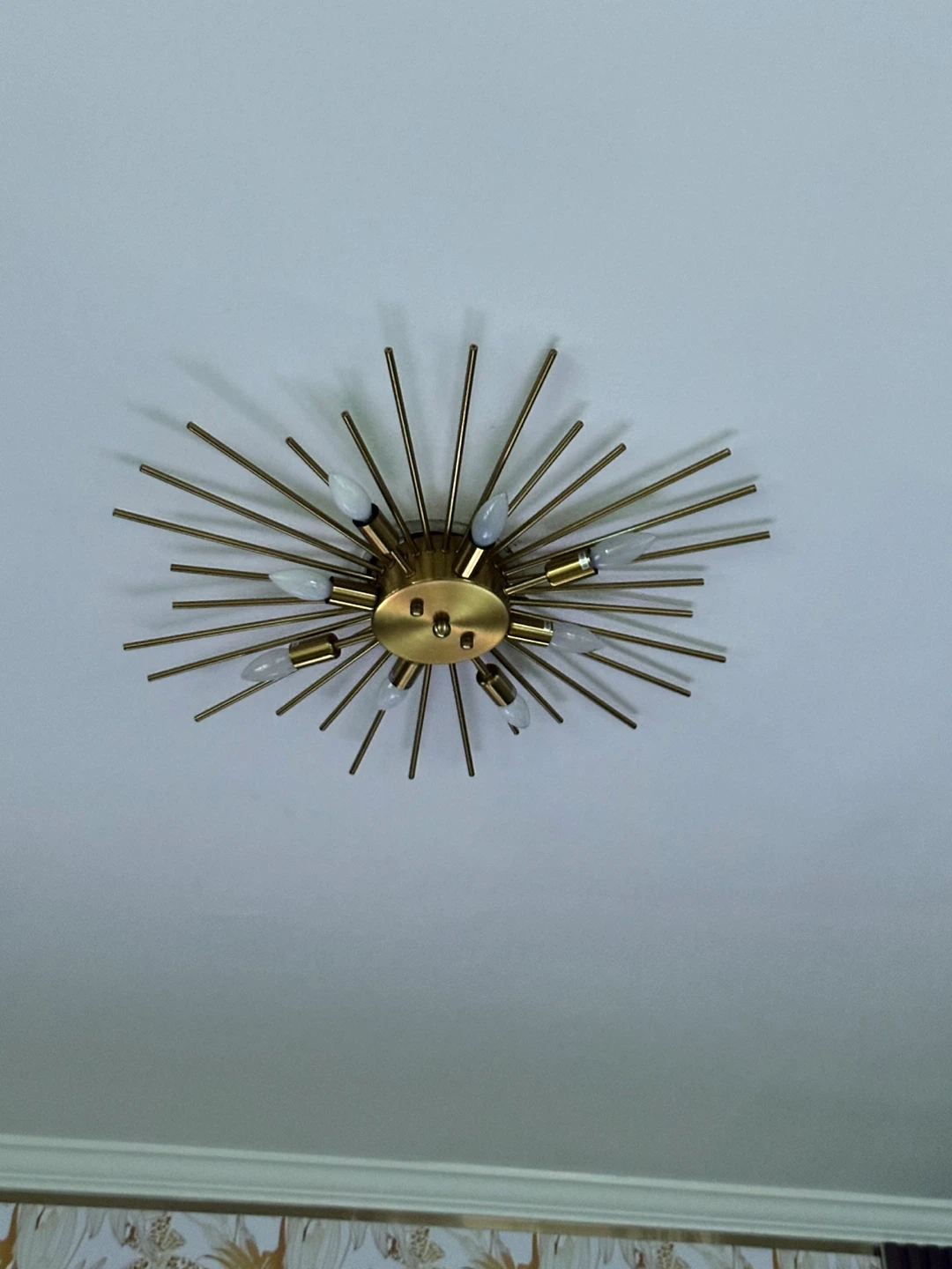 Brass Sputnik Flush Mount Ceiling Light