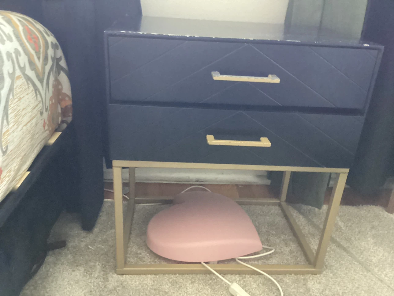Black Nightstand with Gold Legs - photo 2