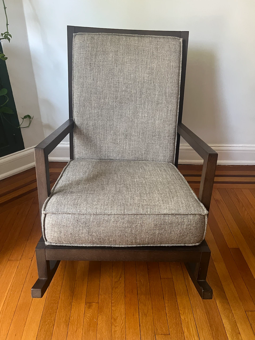 Modern Upholstered Rocking Chair - Wood Frame