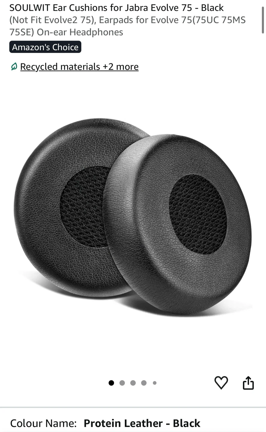 SOULWIT Replacement Earpads for Jabra Evolve 75