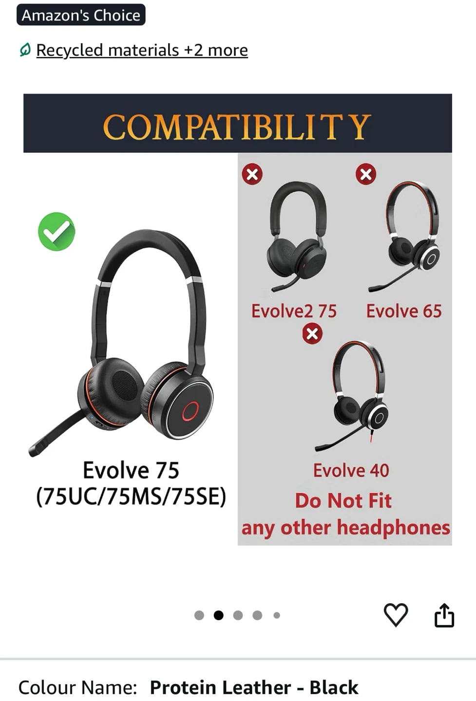 SOULWIT Replacement Earpads for Jabra Evolve 75 - photo 2