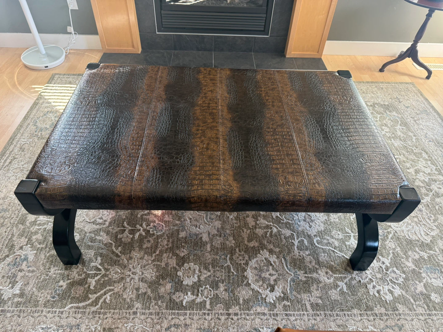 Faux alligator skin coffee table. - photo 3