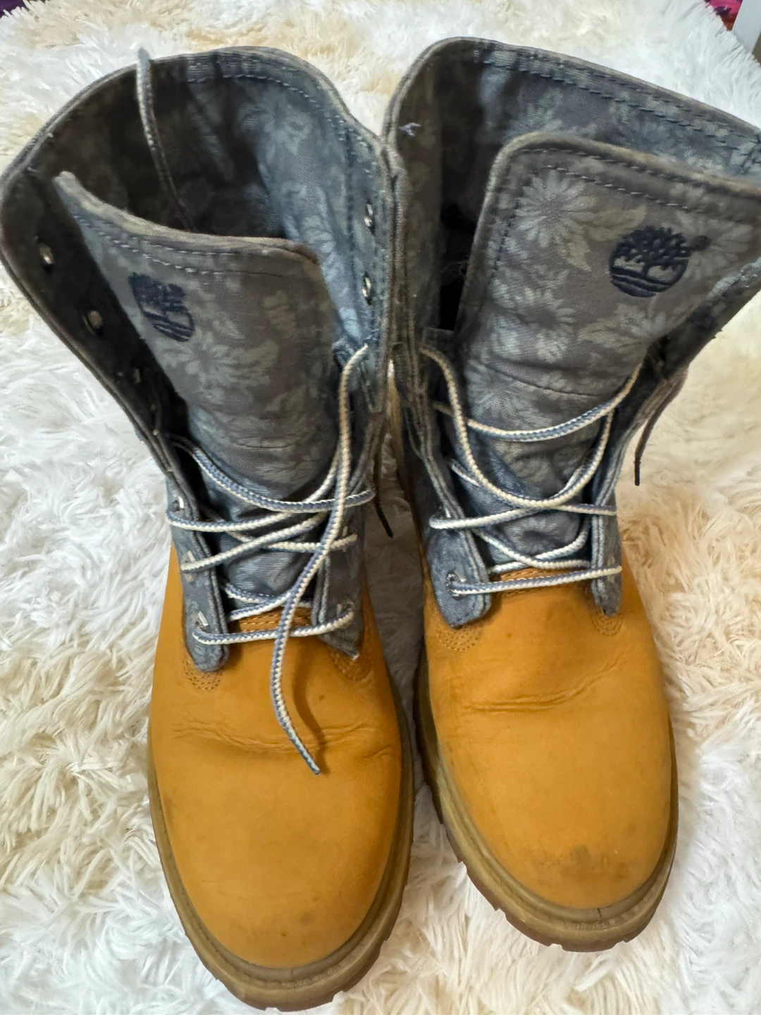 Timberland Boots with Floral Print Cuff