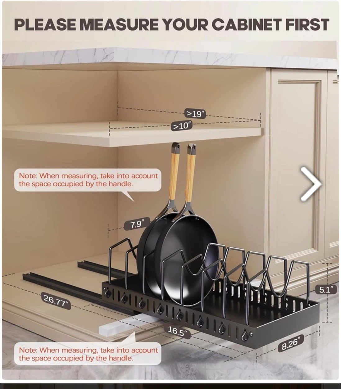 Sliding Pot Lid and Pan Organizer Rack