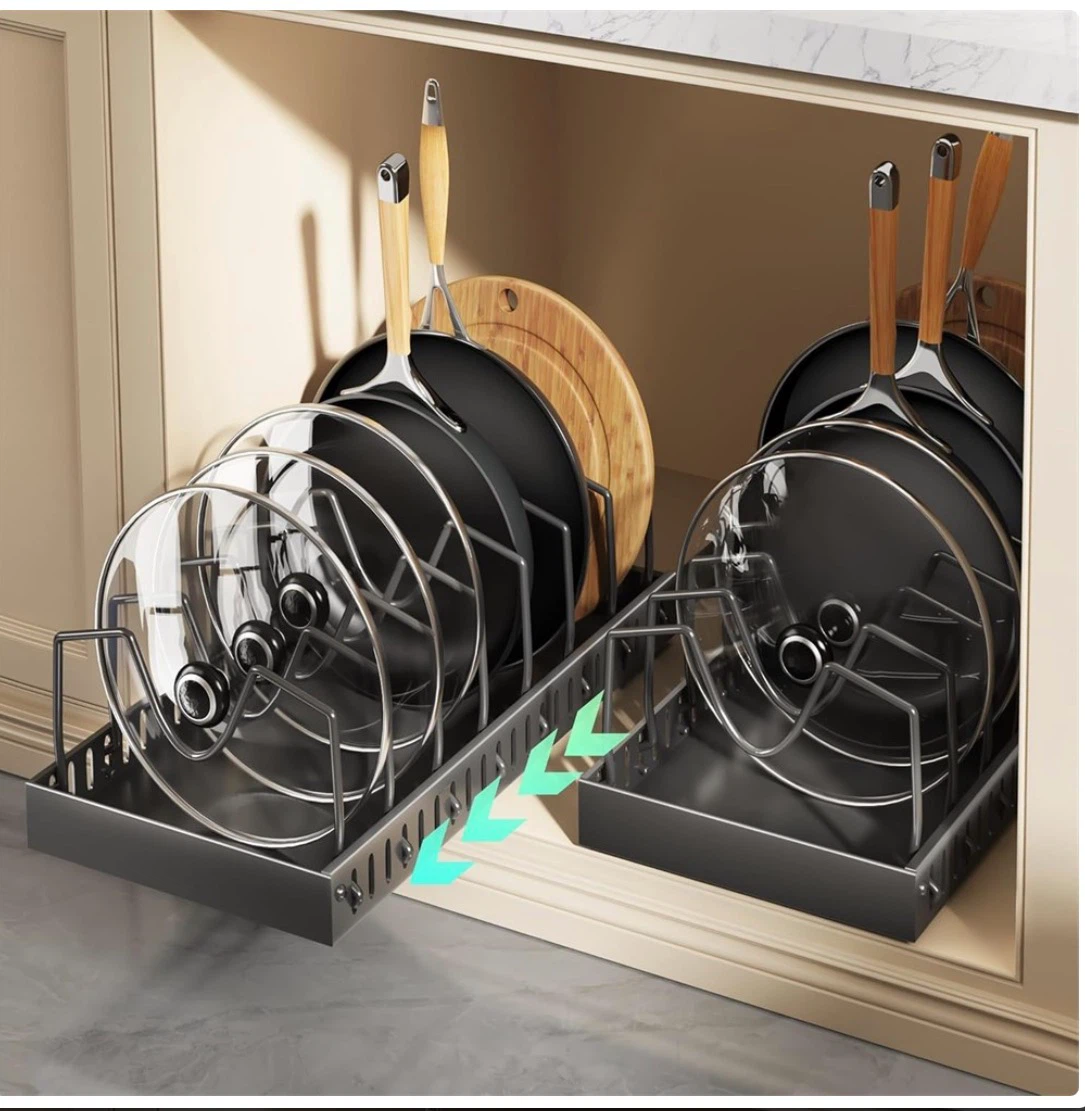 Sliding Pot Lid and Pan Organizer Rack - photo 2