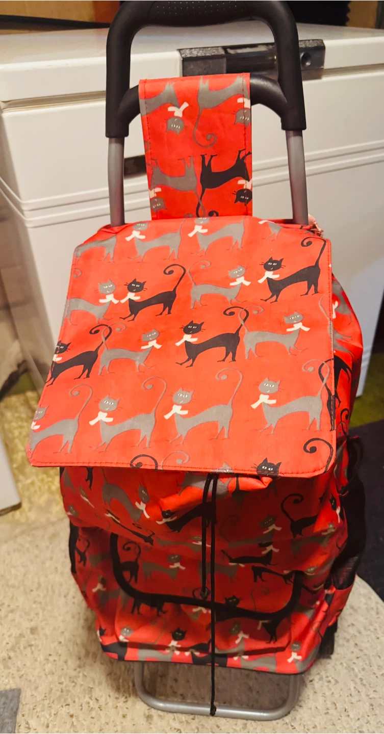 Red Cat Print Shopping Cart Bag - photo 3