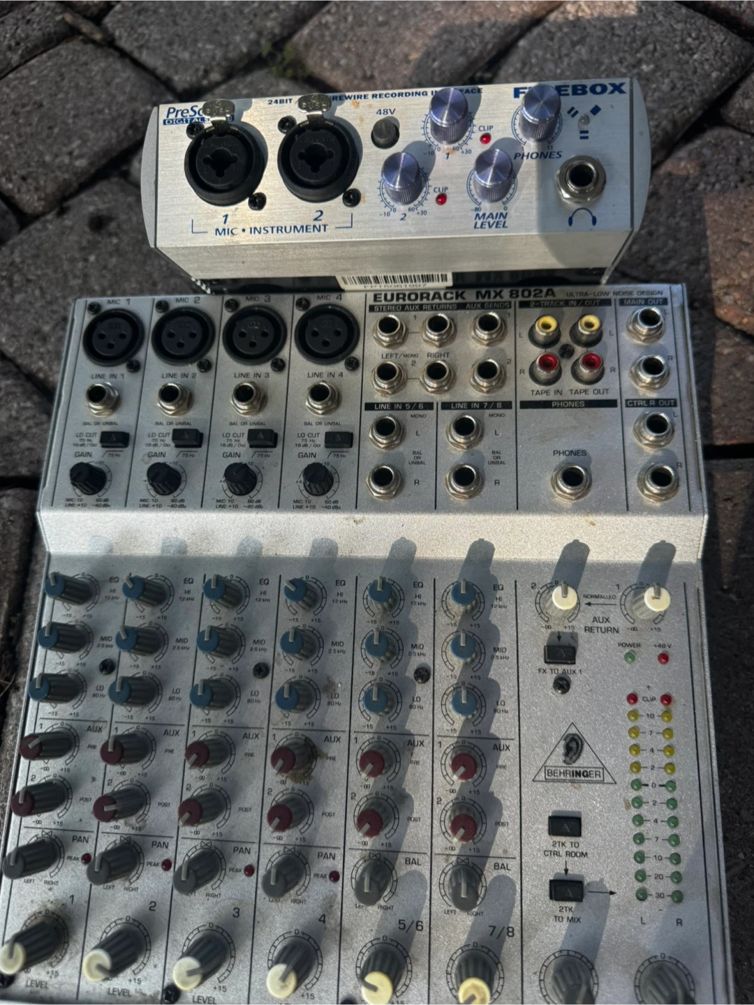 Mixer - Eurorack MX802A and PreSonus Firebox