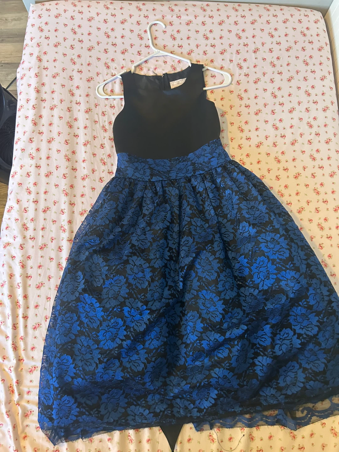 Girls Blue & Black Lace Dress - photo 2