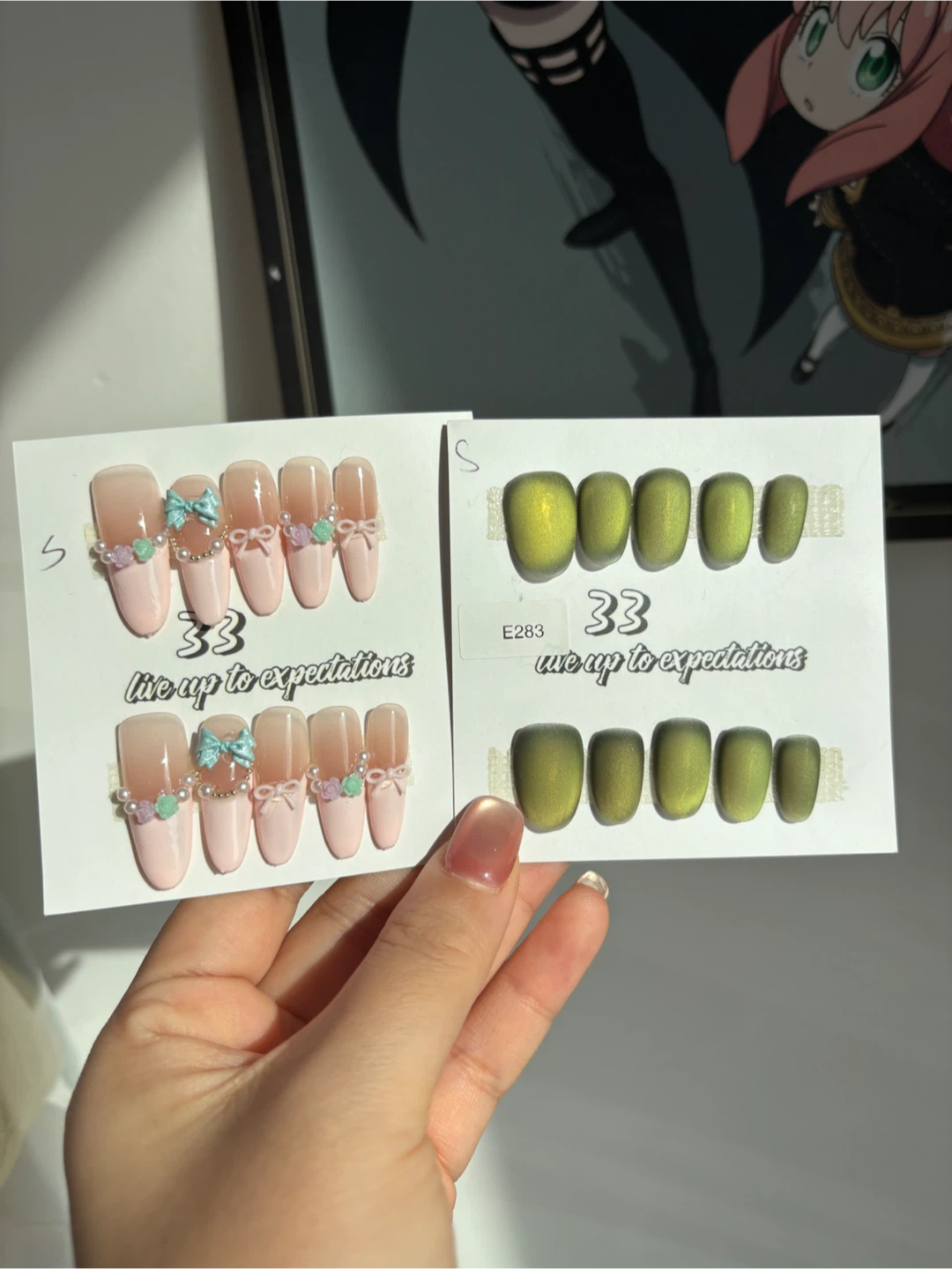 Collection Downsize Press-on Nails with Bows and Pearls