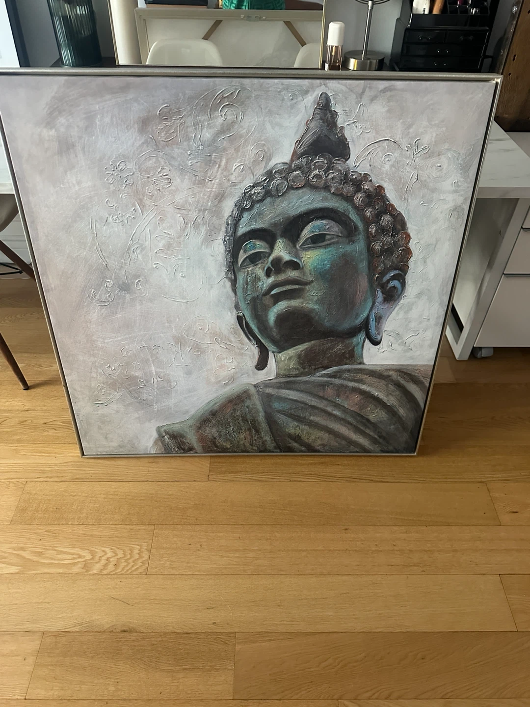LARGE VINTAGE STYLE BUDDHA PAINTING FINE ART CANVAS PRINT