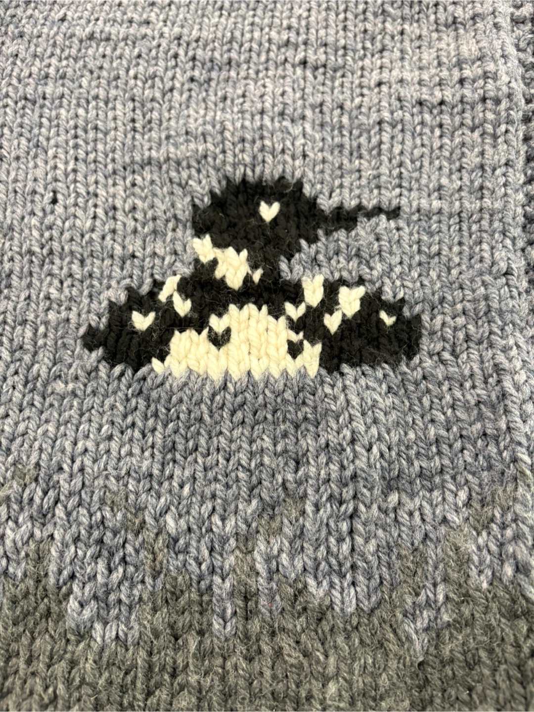 Hand-Knit Loon Cardigan Canadiana Shawl Collar Oversized - photo 2