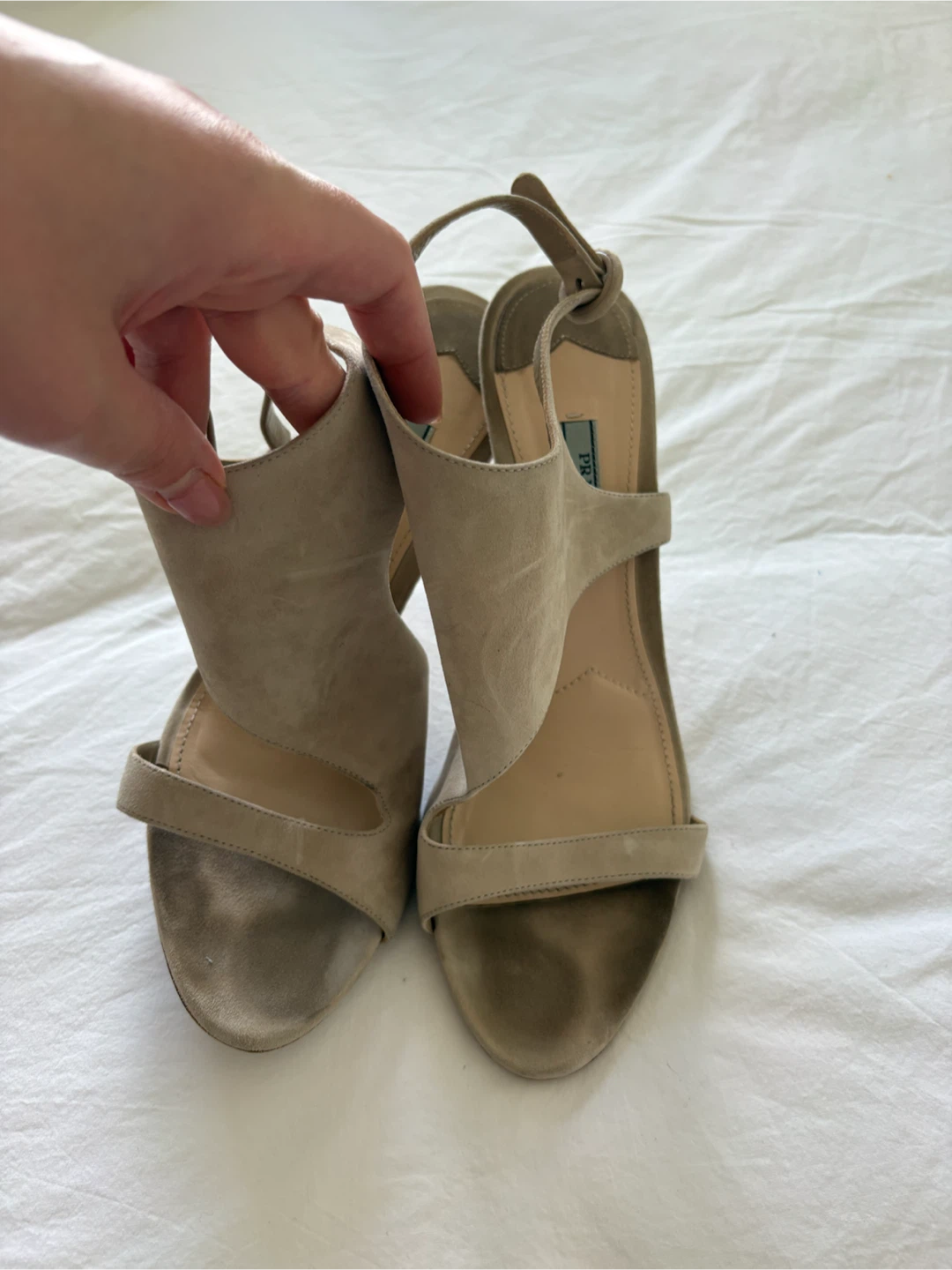 Prada Suede Heeled Sandals Size 42