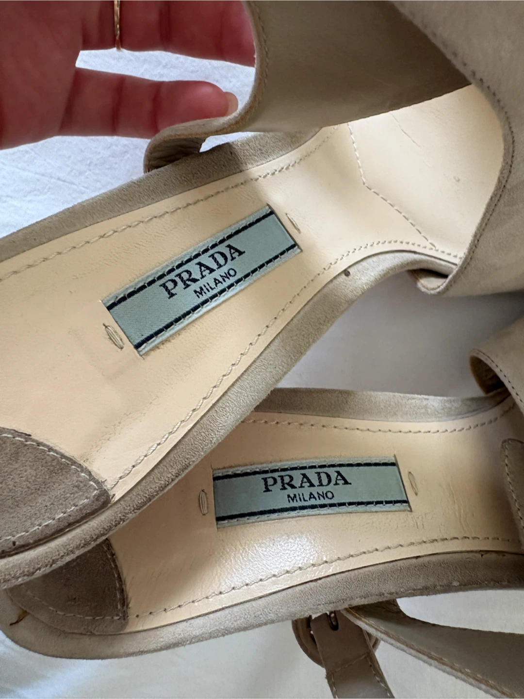 Prada Suede Heeled Sandals Size 42 - photo 2