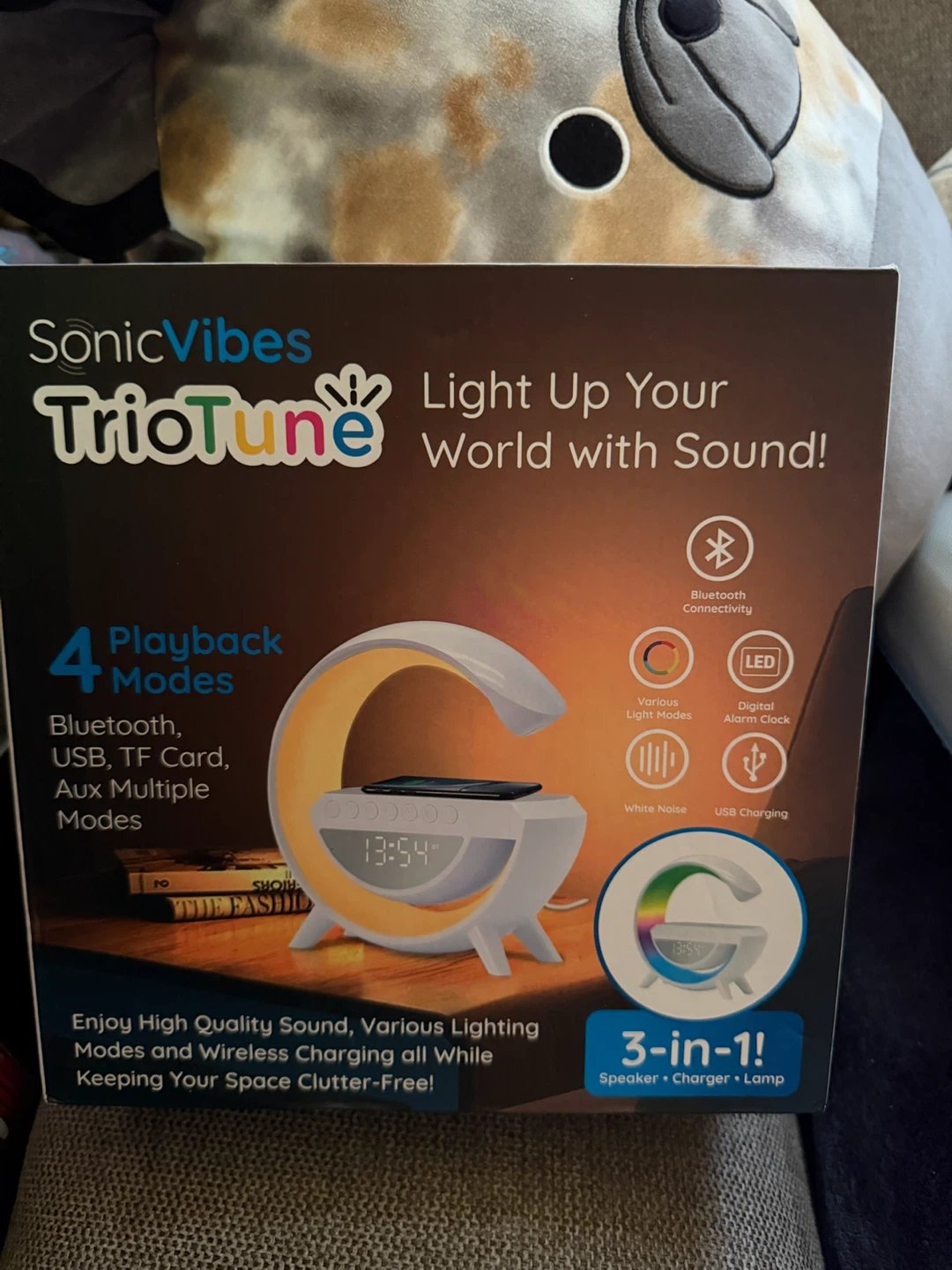 SonicVibes TrioTune 3-in-1 Bluetooth Speaker Lamp Charger