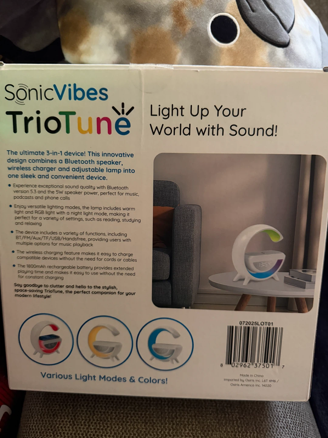 SonicVibes TrioTune 3-in-1 Bluetooth Speaker Lamp Charger - photo 2