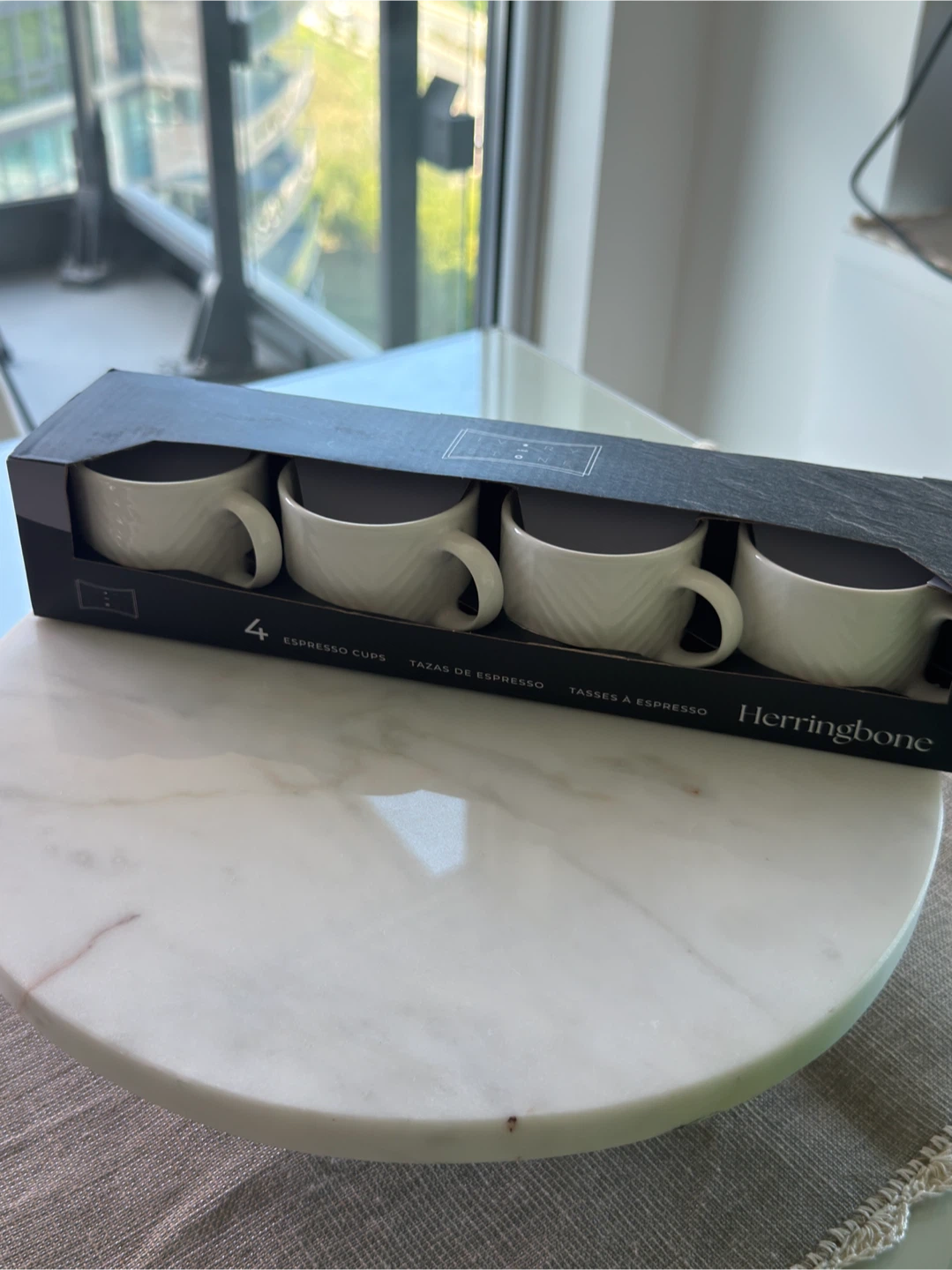 Set of 4 Herringbone Espresso Cups
