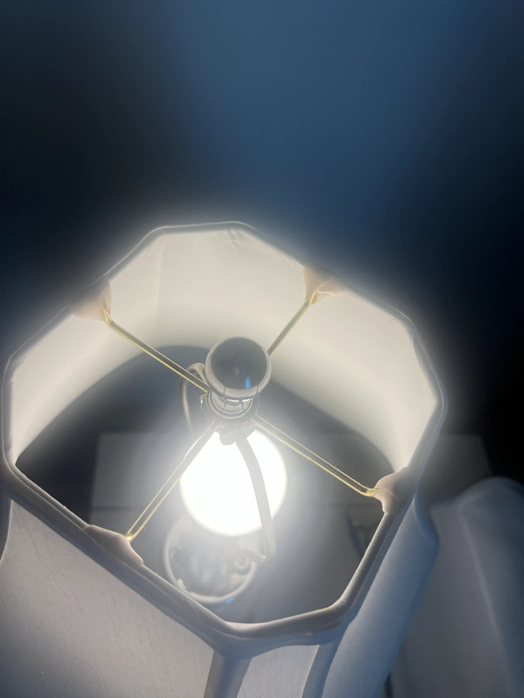 Pair of Cracked Glass Ball Table Lamp with White Shade - photo 4