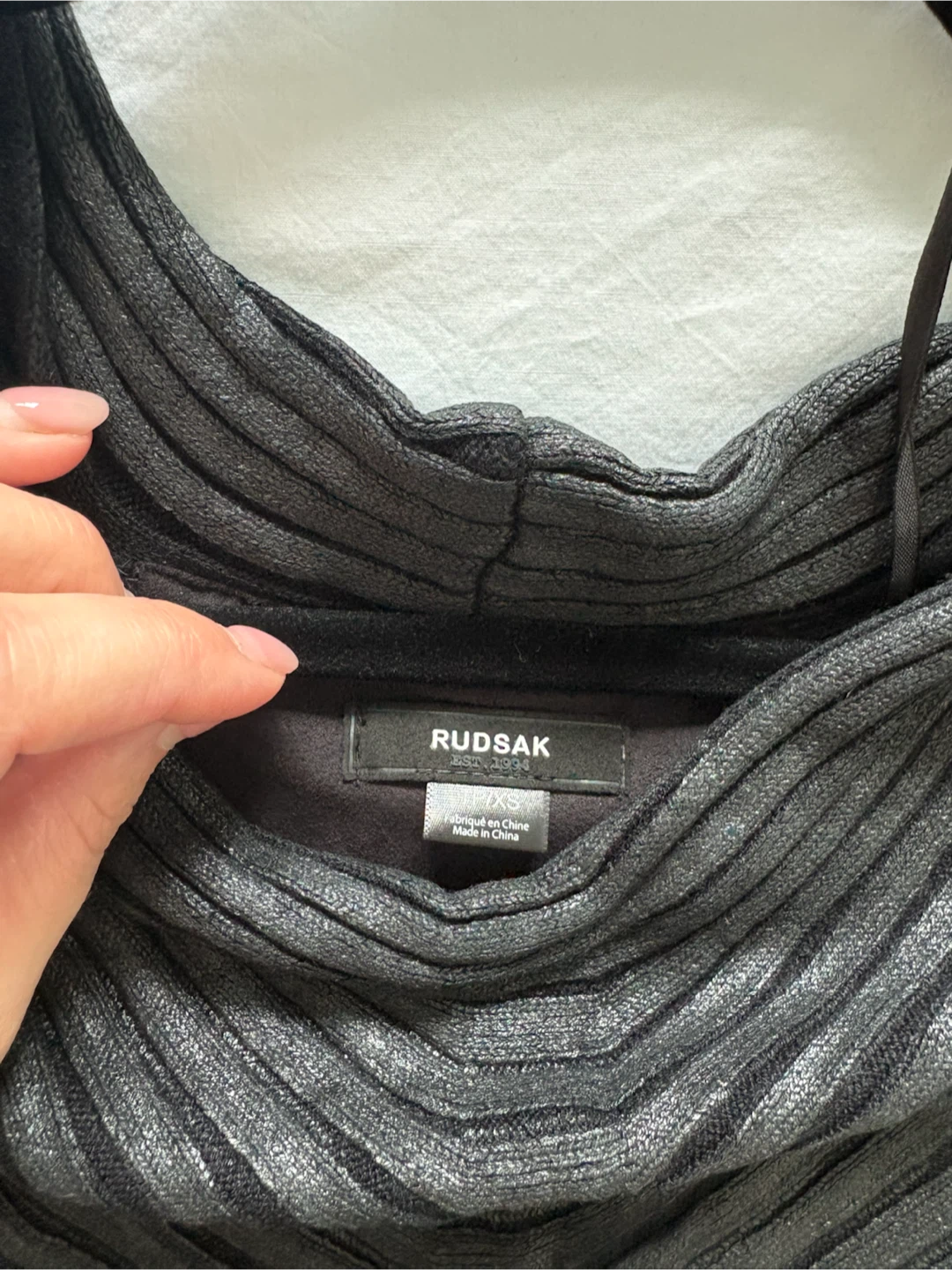 Rudsak Black Ribbed Knit Long Sleeve Dress - photo 3