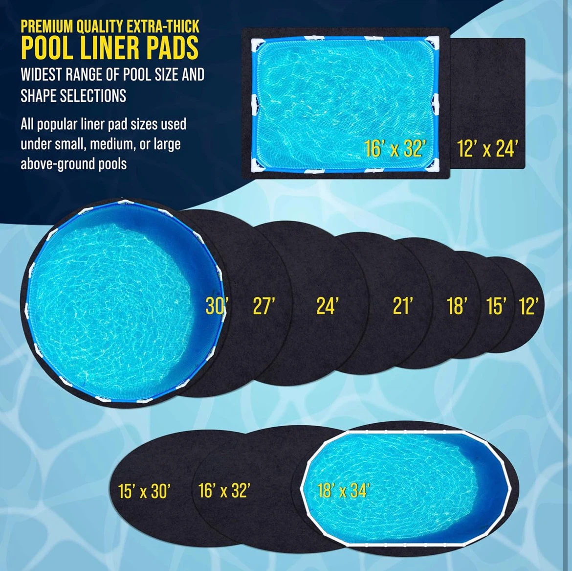 Ground Shield 18 ft x 34 ft Oval Heavy Duty Pool Liner Pad - photo 2