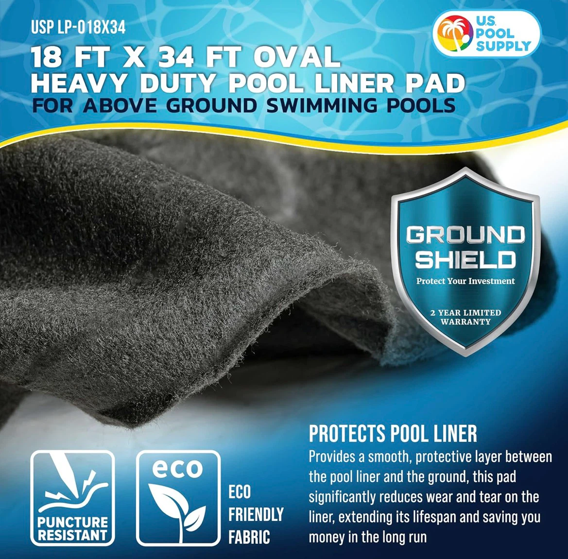 Ground Shield 18 ft x 34 ft Oval Heavy Duty Pool Liner Pad - photo 3