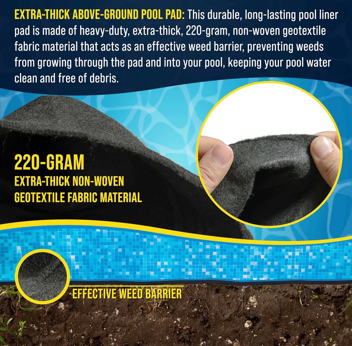 Ground Shield 18 ft x 34 ft Oval Heavy Duty Pool Liner Pad - photo 5