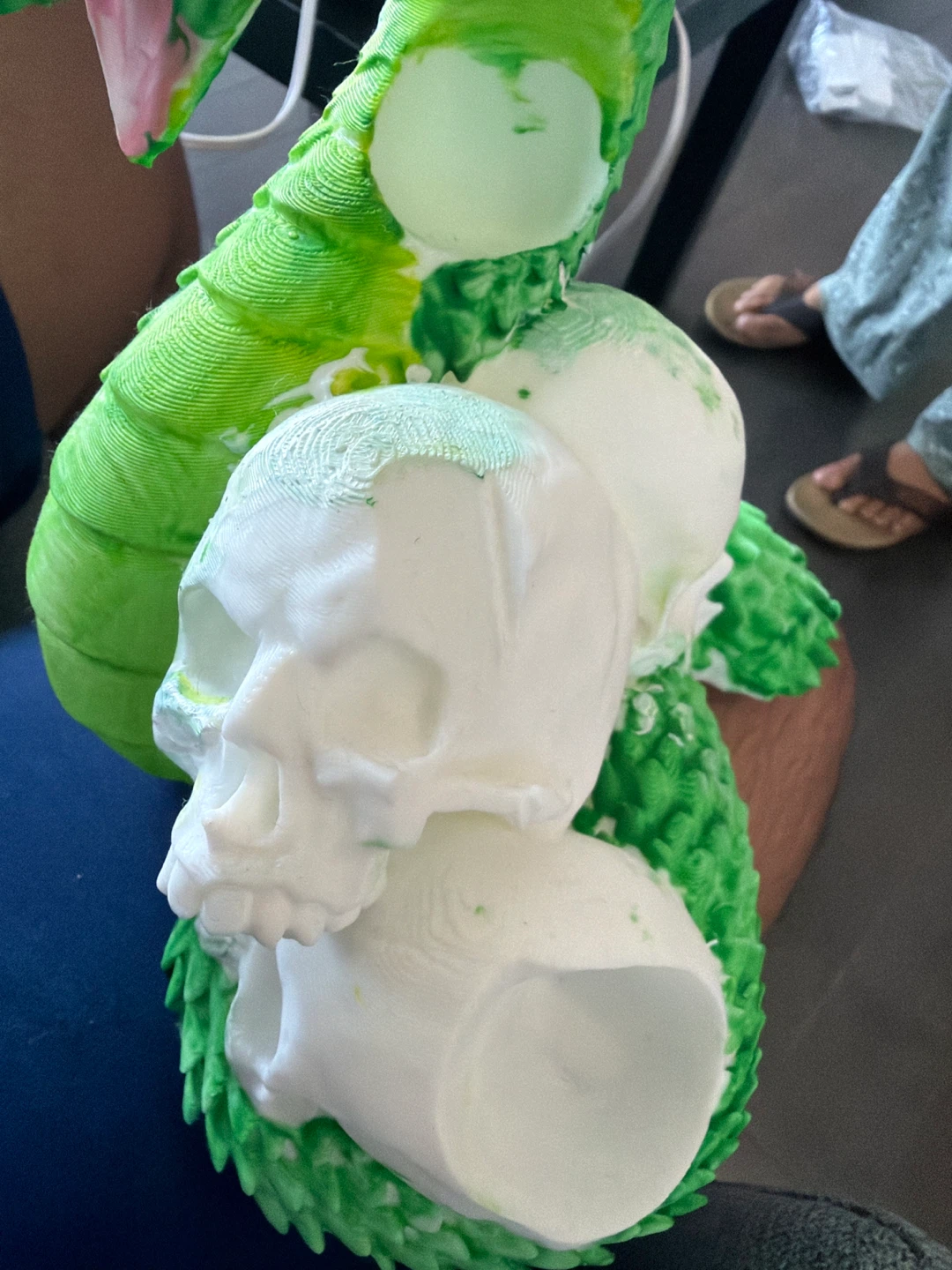 3D Printed Green Dragon with Skulls PS5 Controllee holder - photo 2