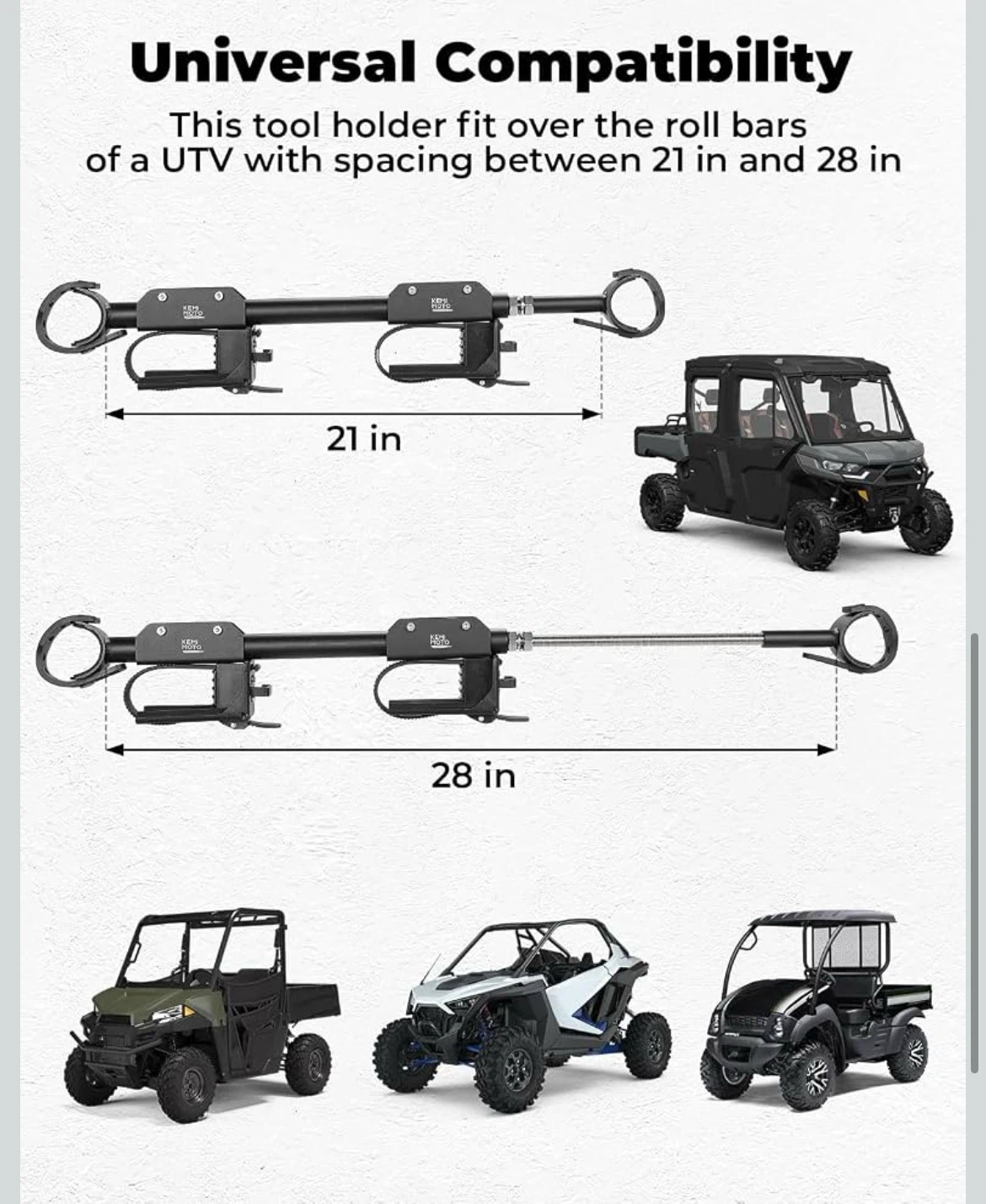 KEMIMOTO UTV Overhead Hunting Tool Holder Rack - photo 3