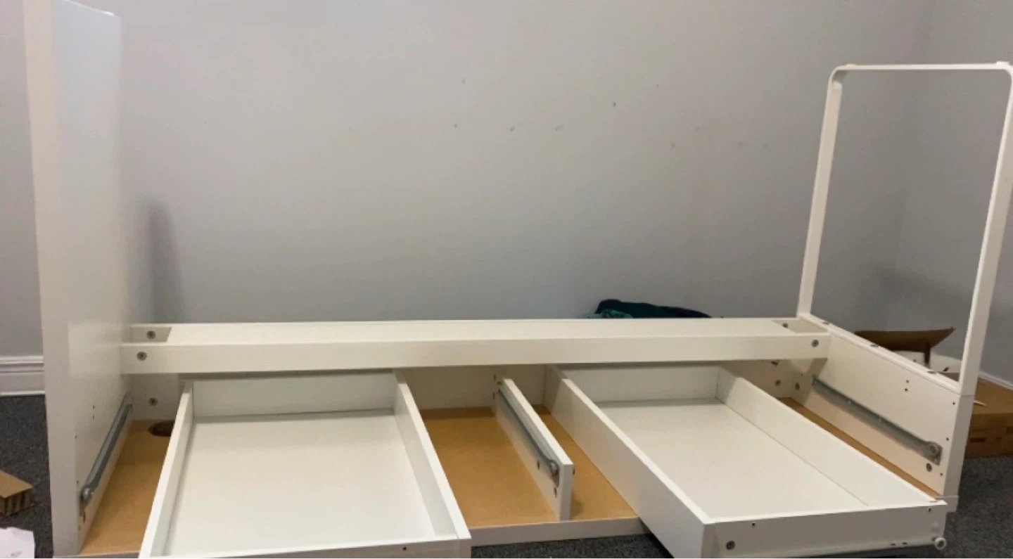 IKEA White Desk with 2 Drawers - photo 2