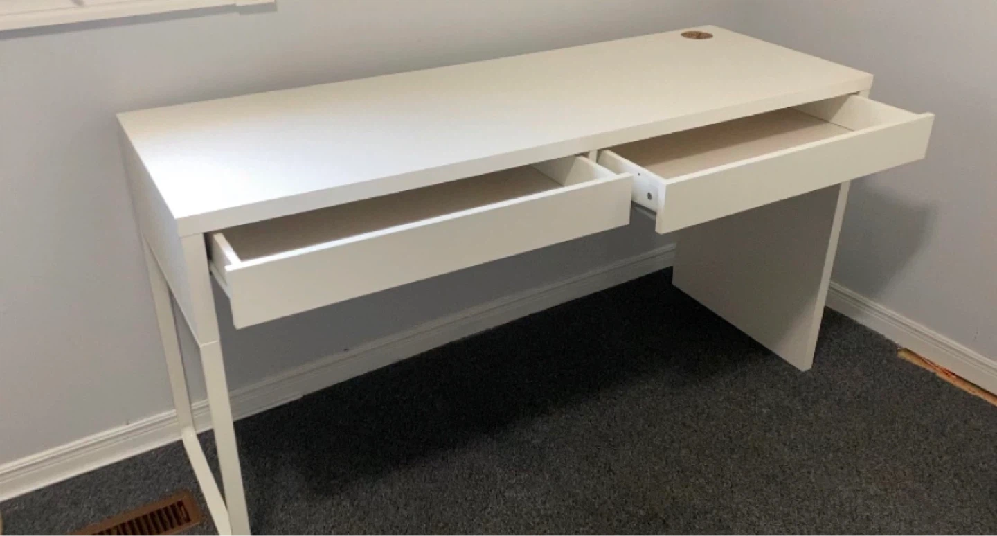 IKEA White Desk with 2 Drawers