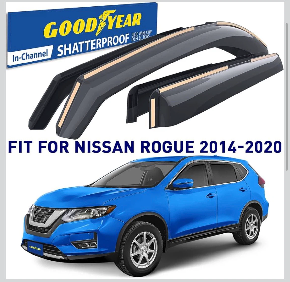Goodyear Shatterproof Window DeflectorsNissan Rogue 2014-2020 - photo 2