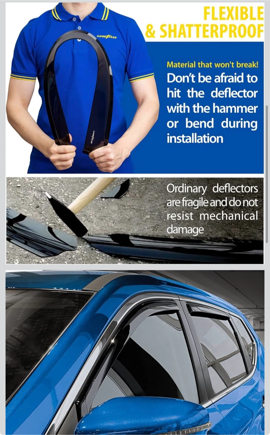 Goodyear Shatterproof Window DeflectorsNissan Rogue 2014-2020 - photo 3