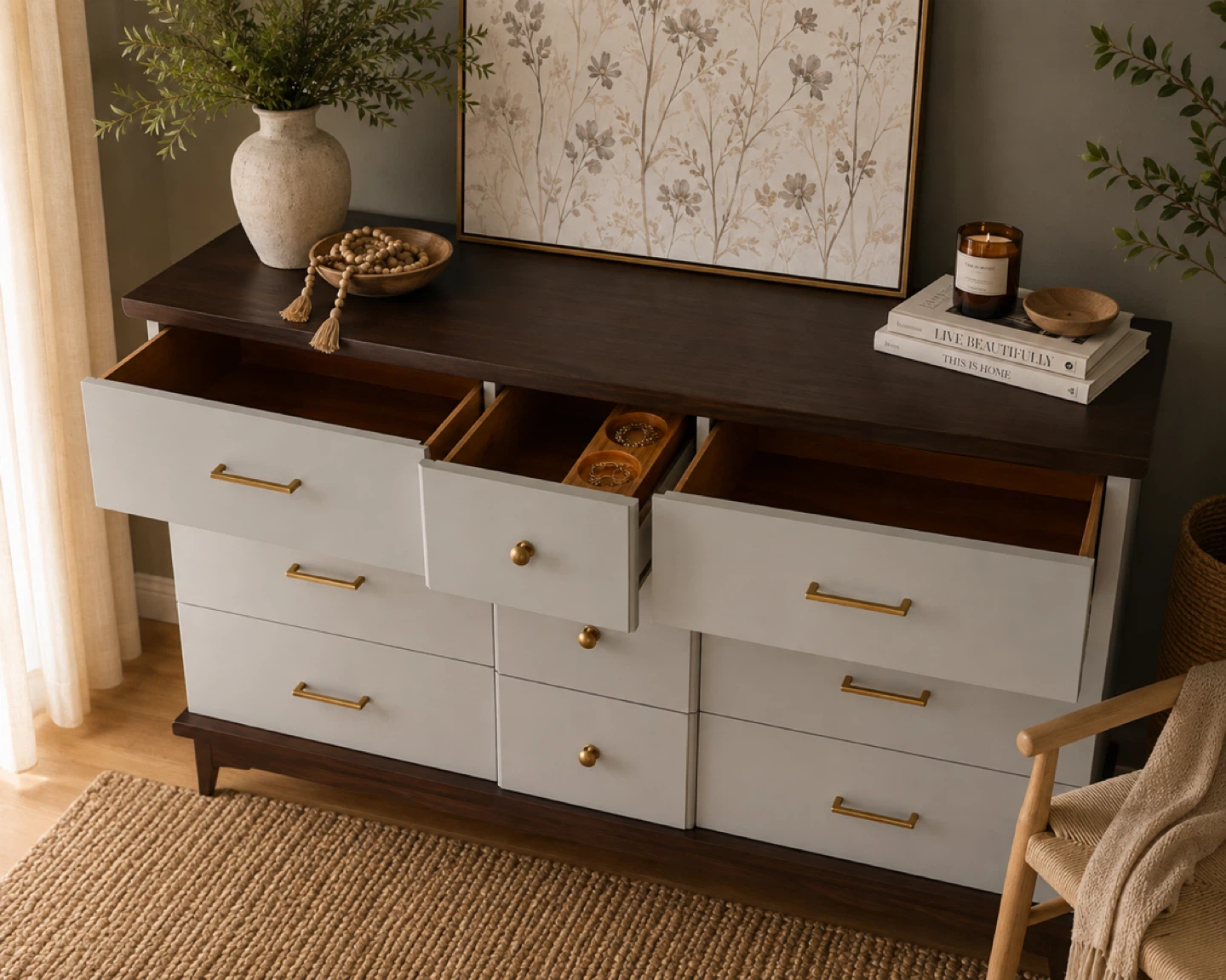 ✨ Vintage Peppler Solid Wood Dresser | Refinished Mahogany - photo 2