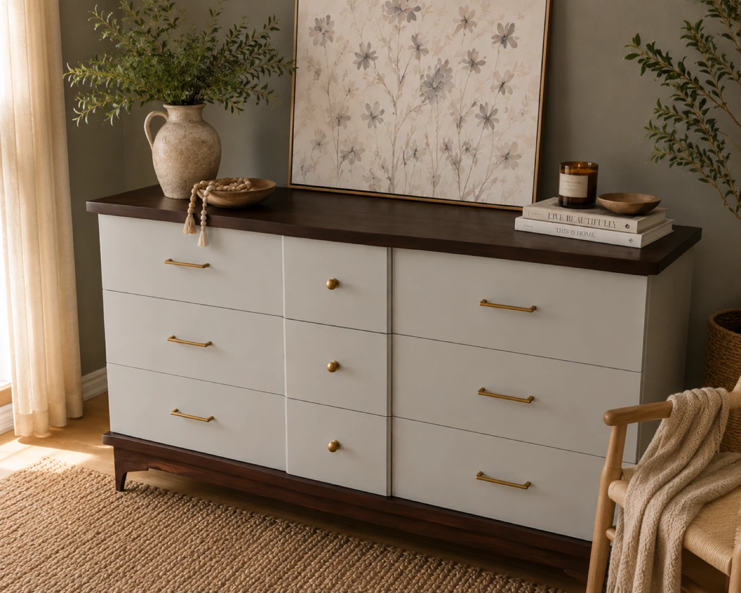 ✨ Vintage Peppler Solid Wood Dresser | Refinished Mahogany - photo 3