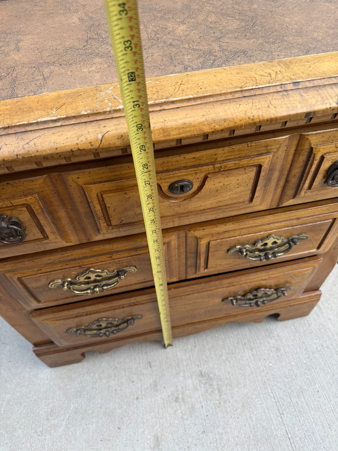 Vintage Wooden Nightstand with Drawers - photo 3