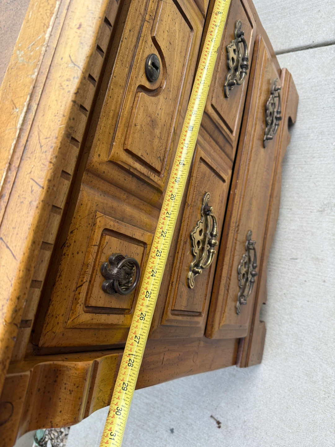 Vintage Wooden Nightstand with Drawers - photo 5