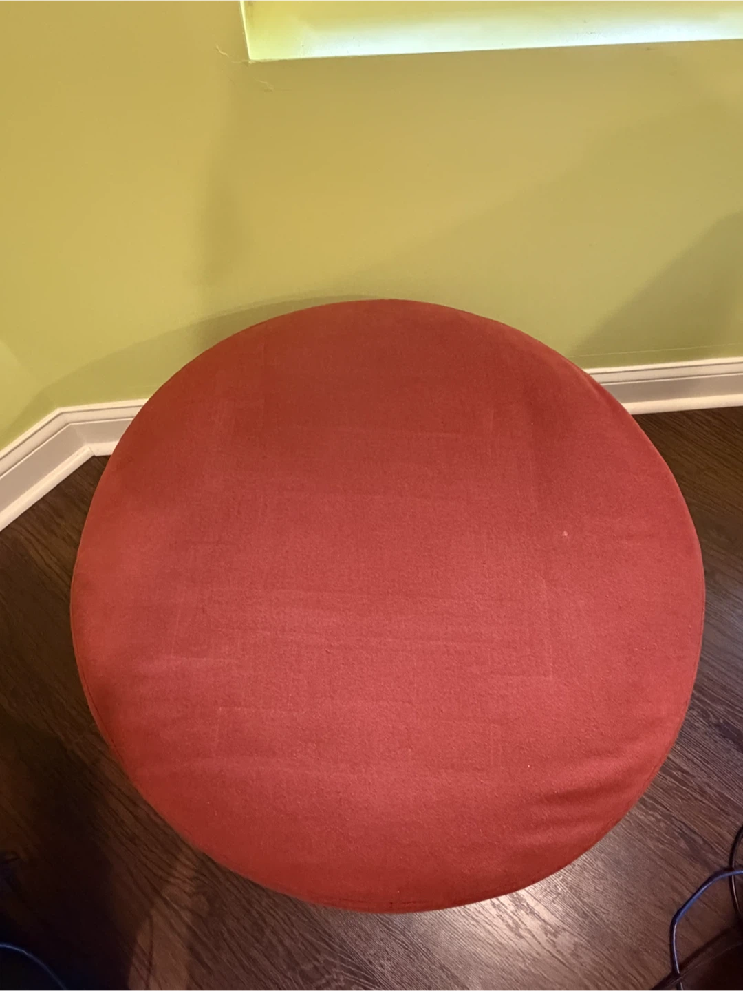 Semi circle Rust color fabric sofa with ottoman and cushions - photo 5