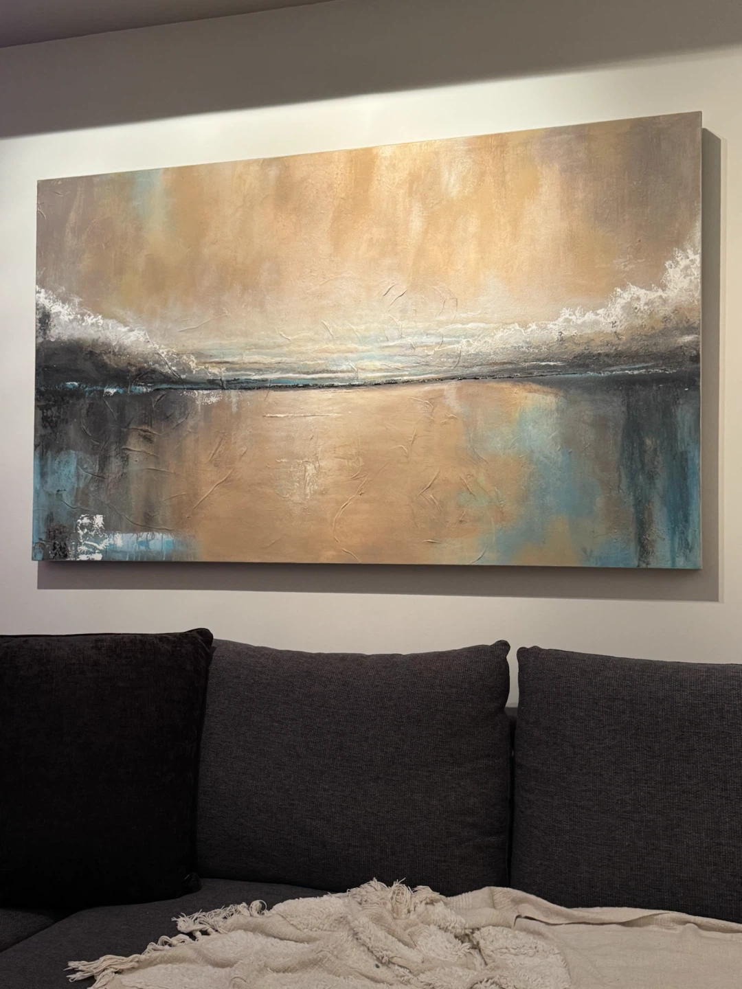 Giant original abstract landscape painting home decor