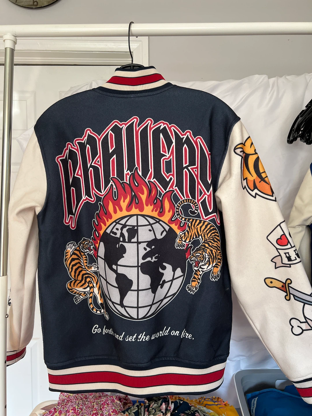 Varsity Jacket with Graphic Prints- New - photo 2