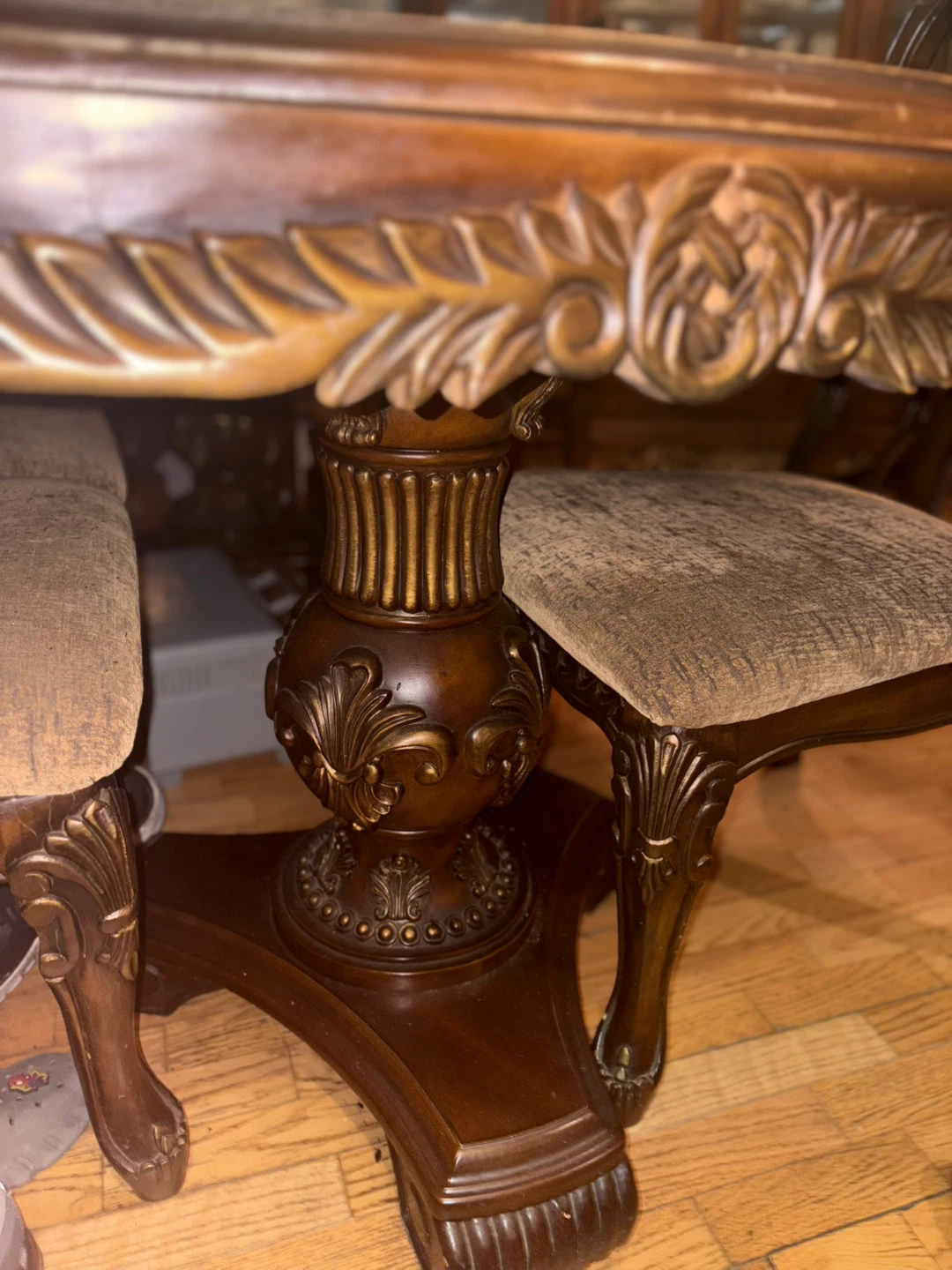 Vintage Marble Top Dining Table Set with Chairs - photo 2