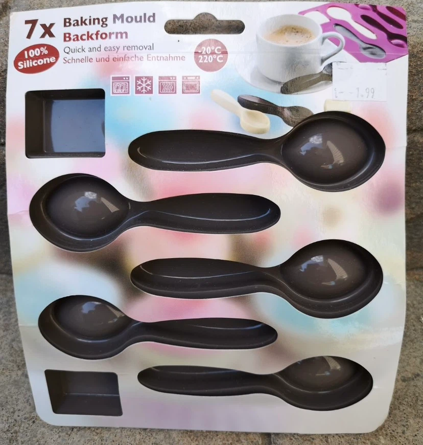 7x Silicone Baking Mould - Spoon Shape