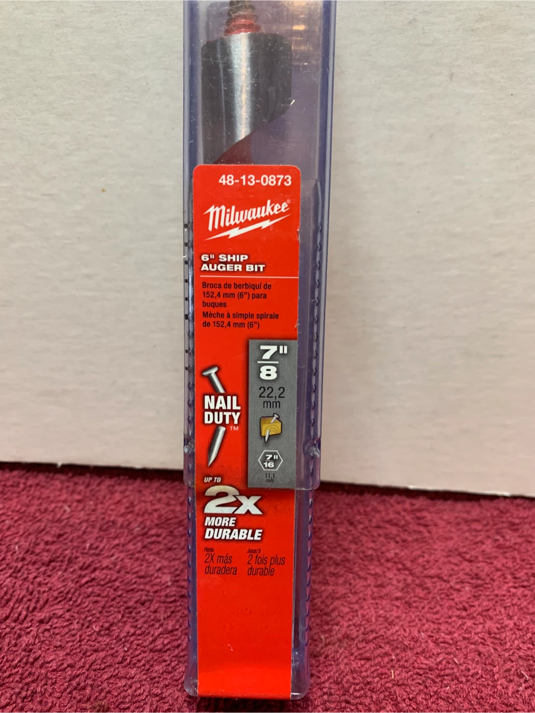 MILWAUKEE 7/8 x 6 SHIP AUGER BIT