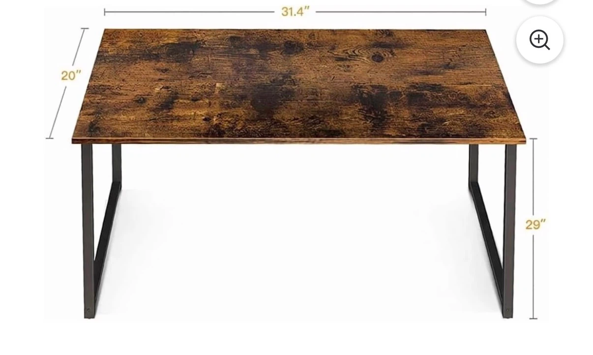 Rustic Wood Grain Desk with Black Metal Frame